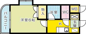 田中第10ハイツ 101号室 間取り