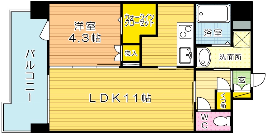 フェリシエ三萩野 305号室 間取り