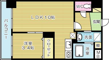 LE GRAND BLEU DEUX(グランブルードゥー) 902号室 間取り