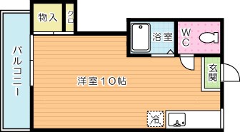 オアシス下到津ⅡＢ 106号室 間取り