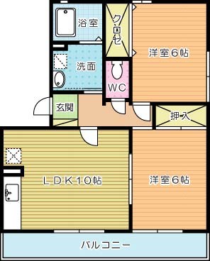 タウンコート徳力 301号室 間取り