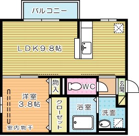 プラスラミチエ朽網 105号室 間取り