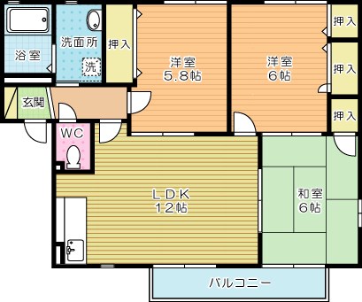 メゾンエムロード　Ａ棟 202号室 間取り