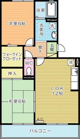 リバーフィールドⅡ  302号室 間取り