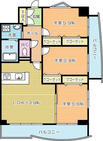 ＶＥＲＤＥ大手町（ヴェルデ大手町） 201号室 間取り