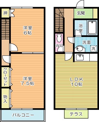 ヴィレッジ要 2号室 間取り
