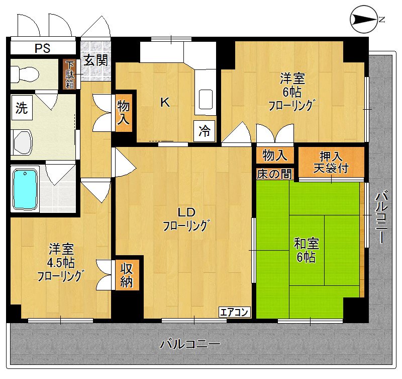 ロイヤルシャトー福島 303号室 間取り