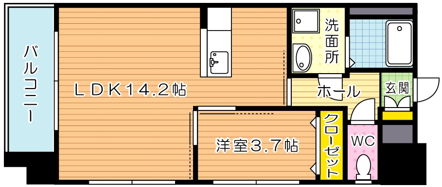 ERIOS COURT中津口(エリオスコート中津口)  201号室 間取り