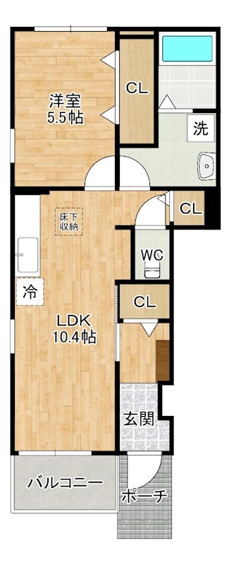 サンフォレスト 101号室 間取り