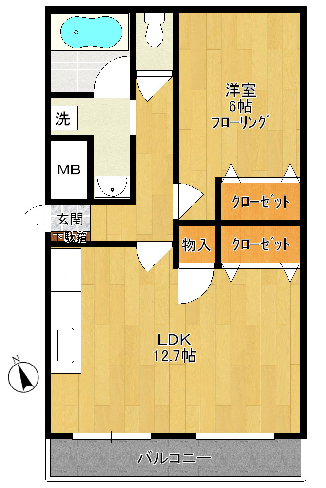 シャルム 201号室 間取り