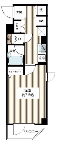 ＲＩＳＥＳＴＡＧＥ ＭＡＧＯＭＥ 0209号室 間取り