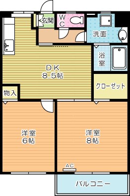 グレースヴィラ白銀 805号室 間取り