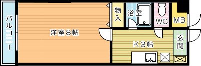 ロイヤルハイツ明石 405号室 間取り