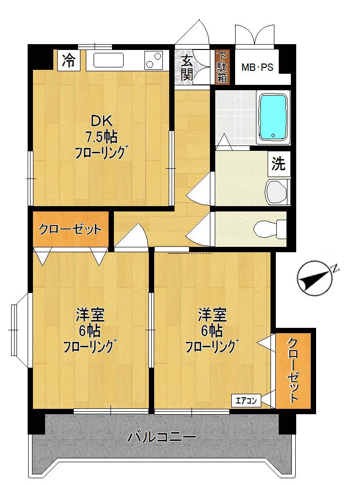 メイプルハウス 205号室 間取り