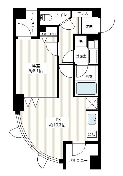 カスタリア高輪台 0702号室 間取り