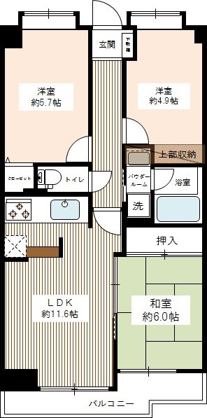 セントラルコート浦和南 0206号室 間取り