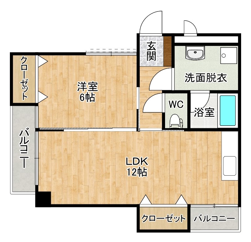 ビブレ北方 706号室 間取り