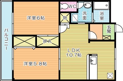 エトワールＨＡＮＤＡ壱番館  202号室 間取り