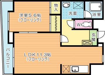 オールセインツ 1505号室 間取り