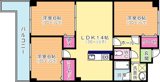 ロージュマン黄金町 304号室 間取り