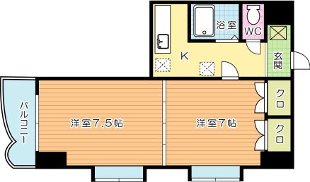 ロイヤルトレンディ 304号室 間取り