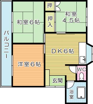 新町コーポⅠ 101号室 間取り