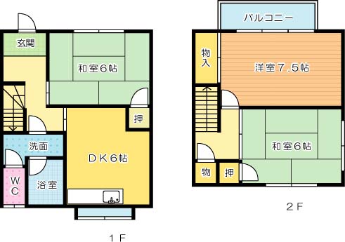 新町コーポⅡ 6号室 間取り