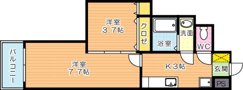 デザイナープリンセス７７ 207号室 間取り