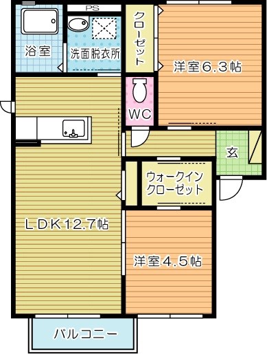 クラヴィエ赤坂　Ａ棟 203号室 間取り