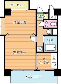グレイス中井 201号室 間取り