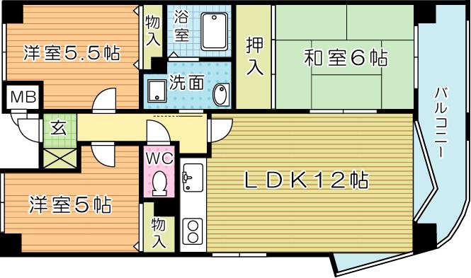 ベルカーサ守恒 306号室 間取り