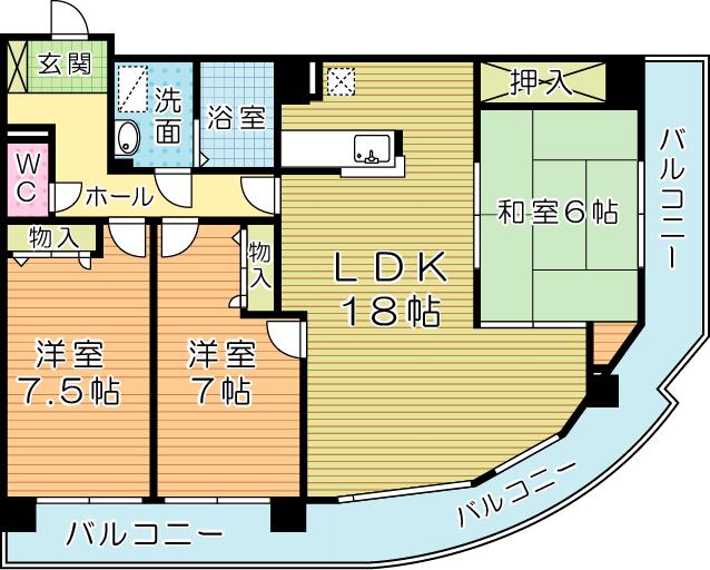 ベルカーサ守恒　 205号室 間取り