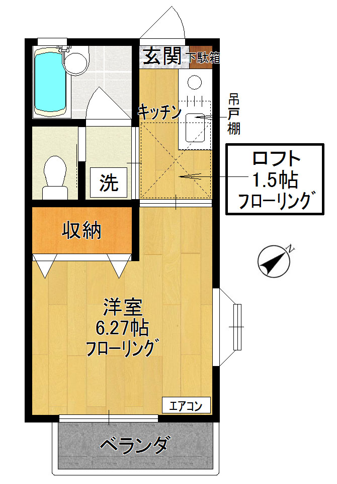フルーツハウスIII 201号室 間取り