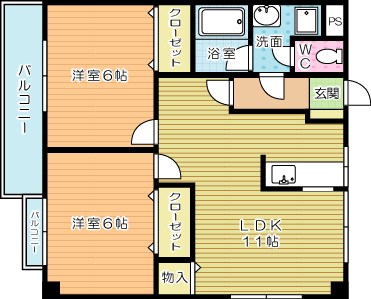 Ｒｅｇａｌｏ嵐山口（レガロ嵐山口） 202号室 間取り