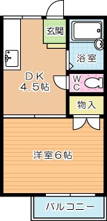 ターフ守恒 202号室 間取り