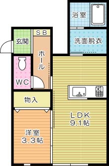 エルメゾン砂津 101号室 間取り