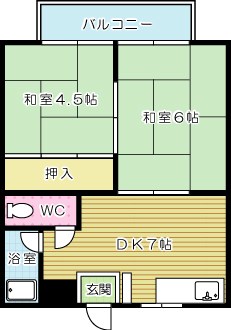 コーポ田辺 201号室 間取り