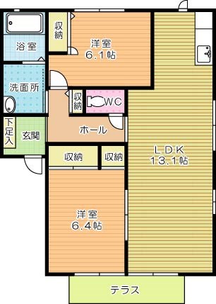 オーボアパティール　Ｃ棟 103号室 間取り