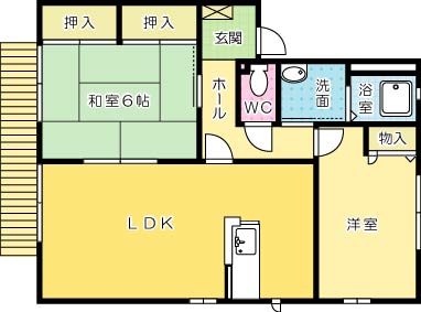 咲ら坂　Ｄ棟 101号室 間取り