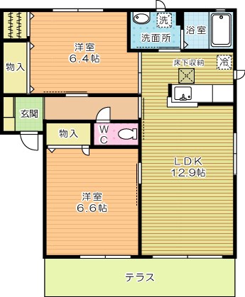 グリーンヒルズⅡ 102号室 間取り