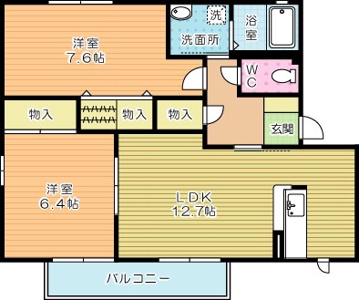 ファンテージ２１　Ｂ棟 202号室 間取り