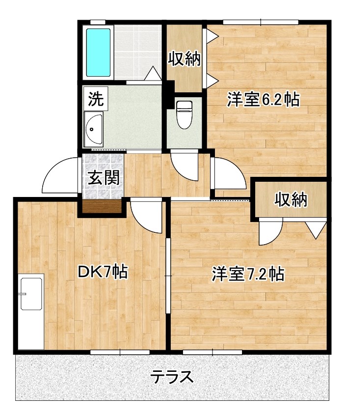 ドミール２００４　Ｂ棟 102号室 間取り