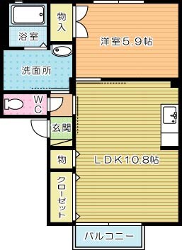アコールＩ 102号室 間取り