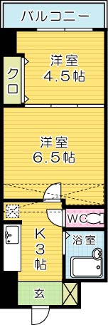 ギャラン南小倉 1306号室 間取り