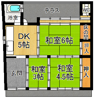 中島戸建貸家 間取り図