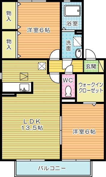 グリーンヒル　Ａ棟 間取り図