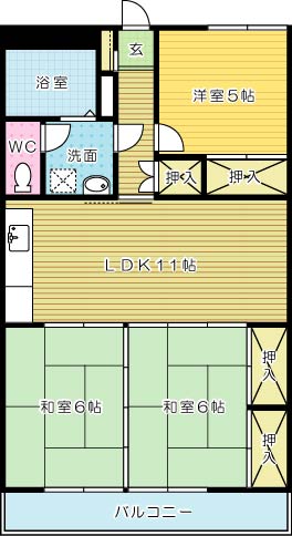 グレイスコート篠崎 301号室 間取り