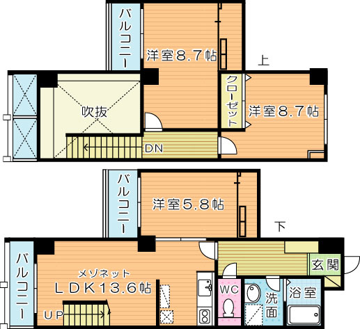 アーリントン 1408号室 間取り