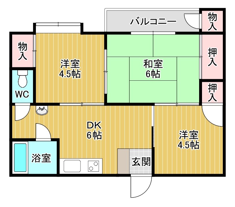 コーポラス荒井 202号室 間取り