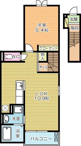 ラインハイム足立山Ｂ 201号室 間取り